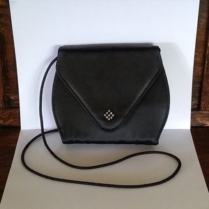 vint. blk satin evening bag